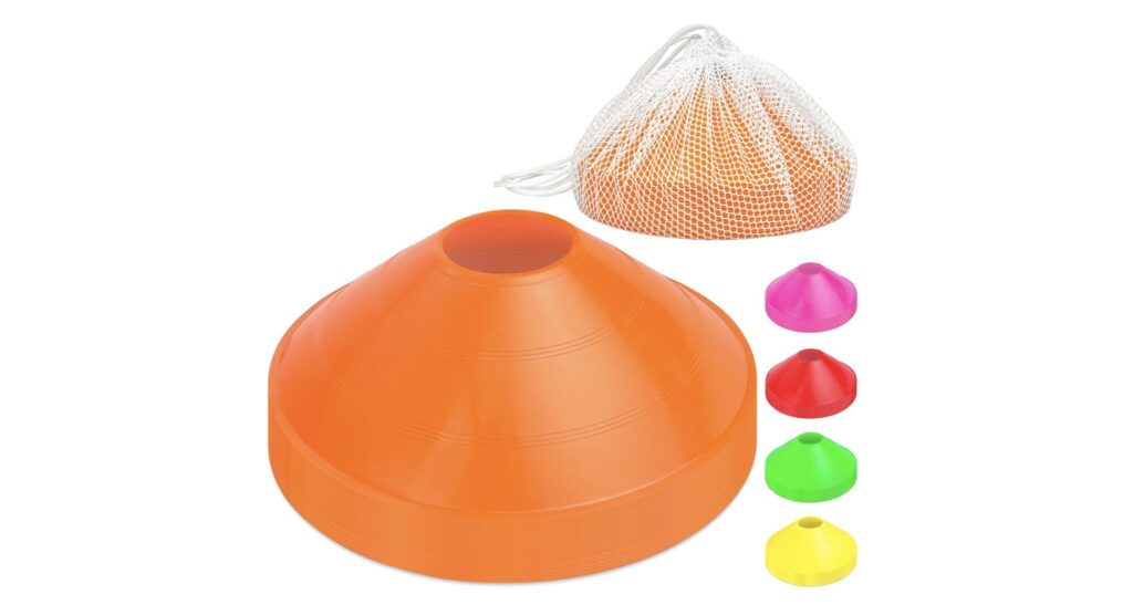 GoSports Sports Training Cone 20 Pack with Tote Bag
